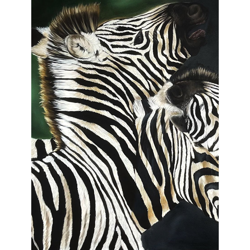 Combat de zèbres | Acrylique sur toile de lin | Peinture de Zoya