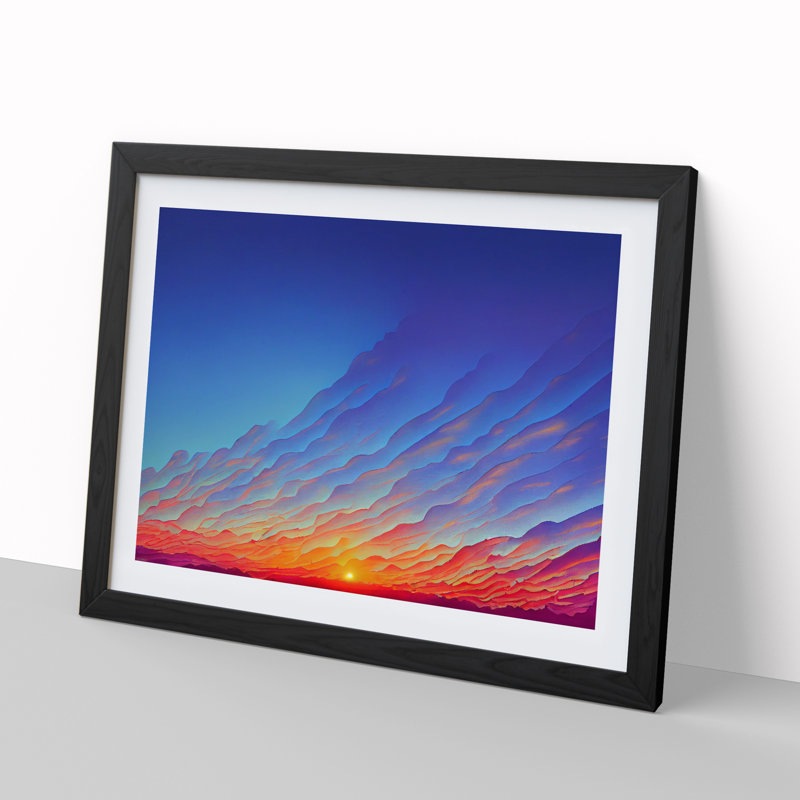 Cloudy Sunset Vol.2 - Framed Print, Black, 25cm H x 34cm W x 2cm D