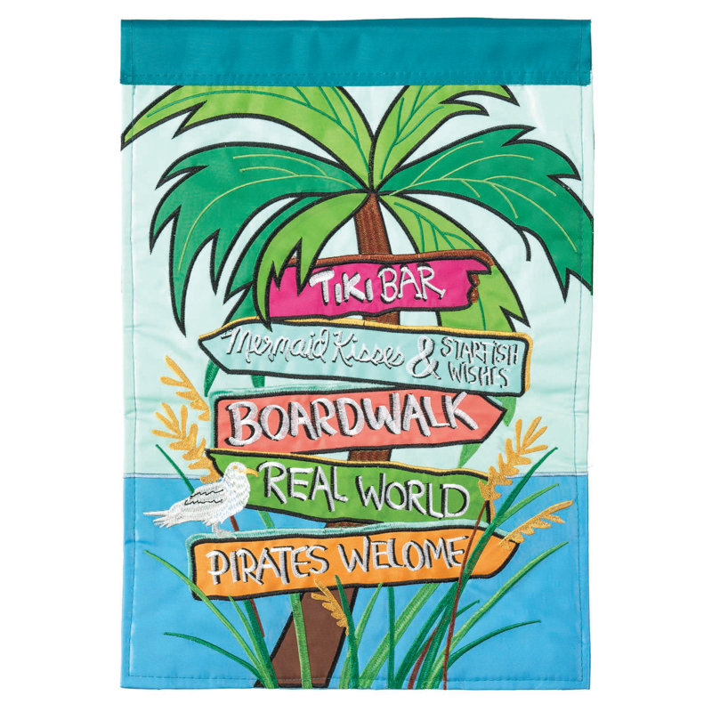 Drapeau de jardin en polyester 2 côtés beach signs, H 42 po x l 29 po
