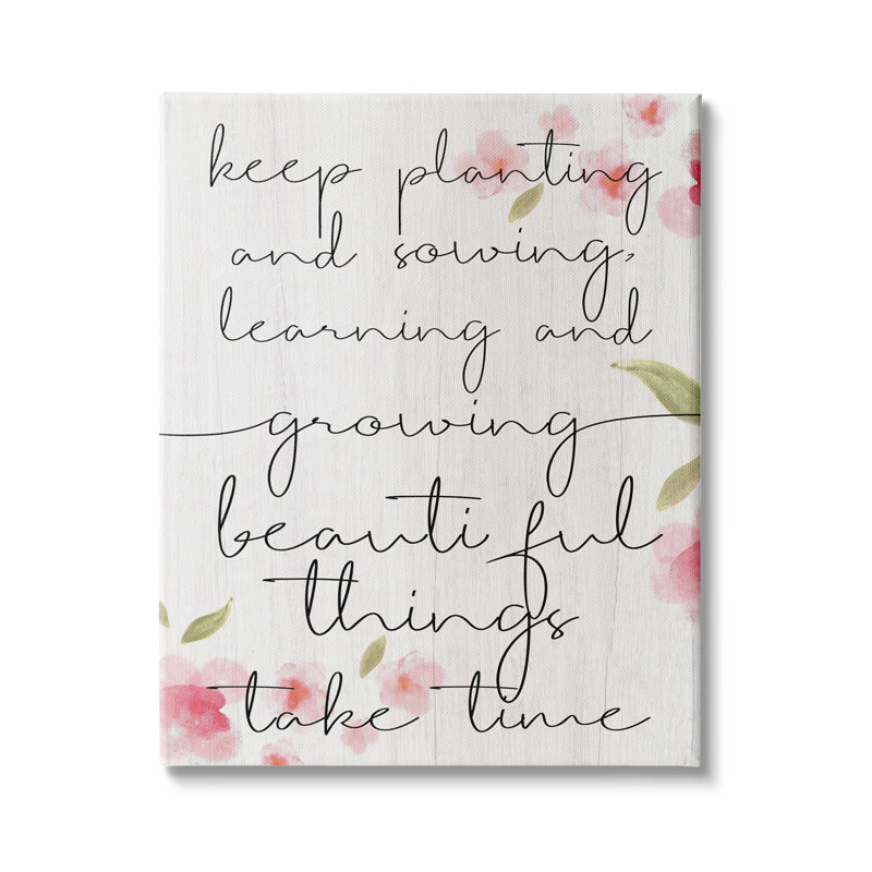 «Beautiful Things Take Time», art textuel, Plaque murale, H 20 po x l 16 po