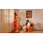 Corner Bookshelf, 5 Tier Modern Wall Shelf Bookcase Small Storage Rack Stylish Accent Wavy For Small Space, Plant Stand, Orange-634599738-607043437
