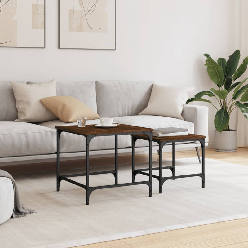 Gagliano Four Leg Coffee Table, Brown Oak