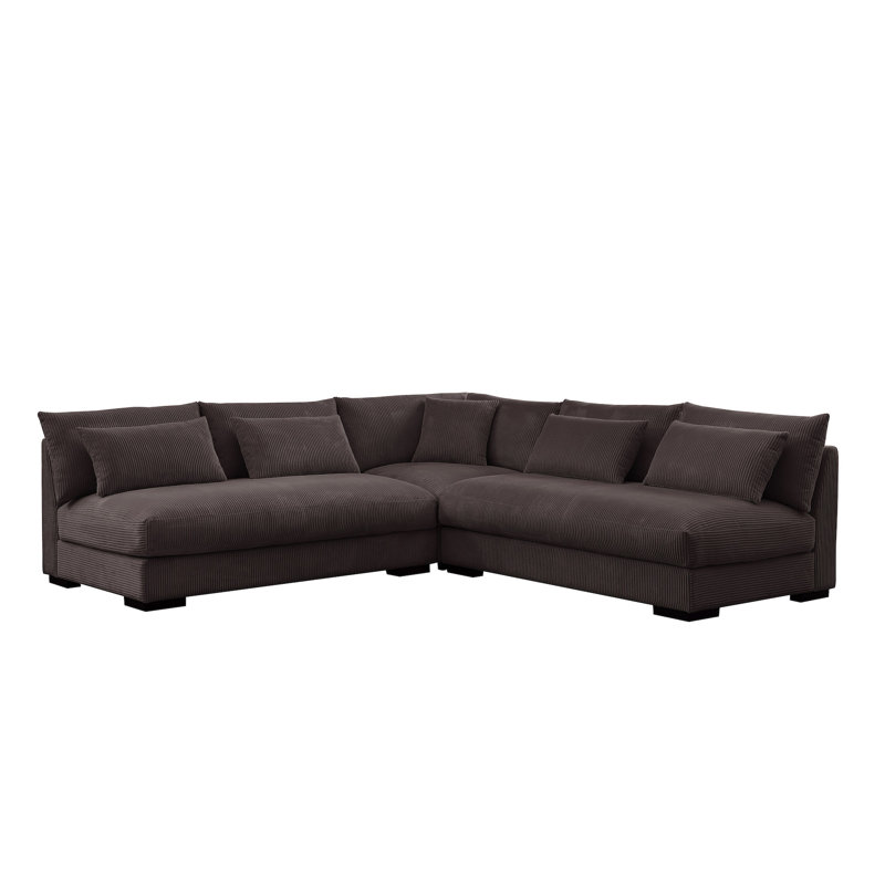 Sectional, Chocolate Corduroy