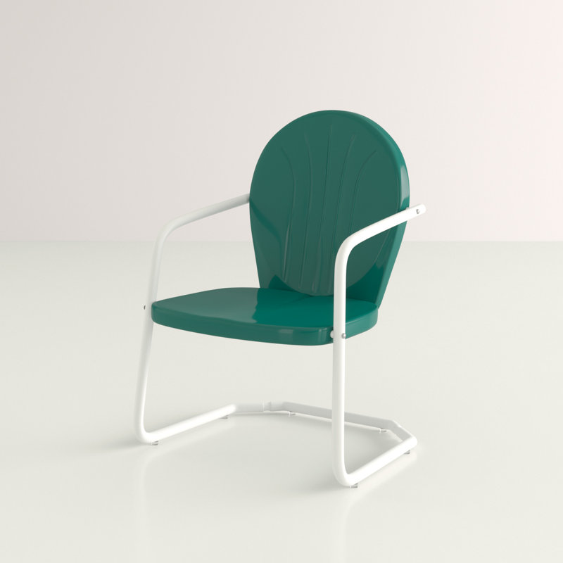 Veyda Steel Outdoor Lounge Chair, Dark Green