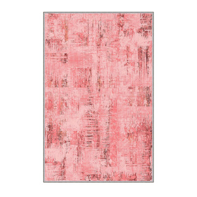 Antibacterial Woven Carpet (3D Digital Print) 4. x 5.9 Feet, 1% Polyester, Pile Height: .3 Inches | PVC Felt Dot Non-Slip Underside, Machine Washable, Perfect for Living Room & Bedroom Decor