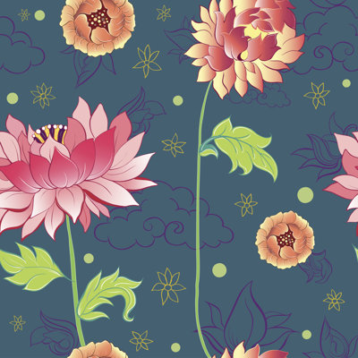 Flowers Pattern - Wrapped Canvas Print