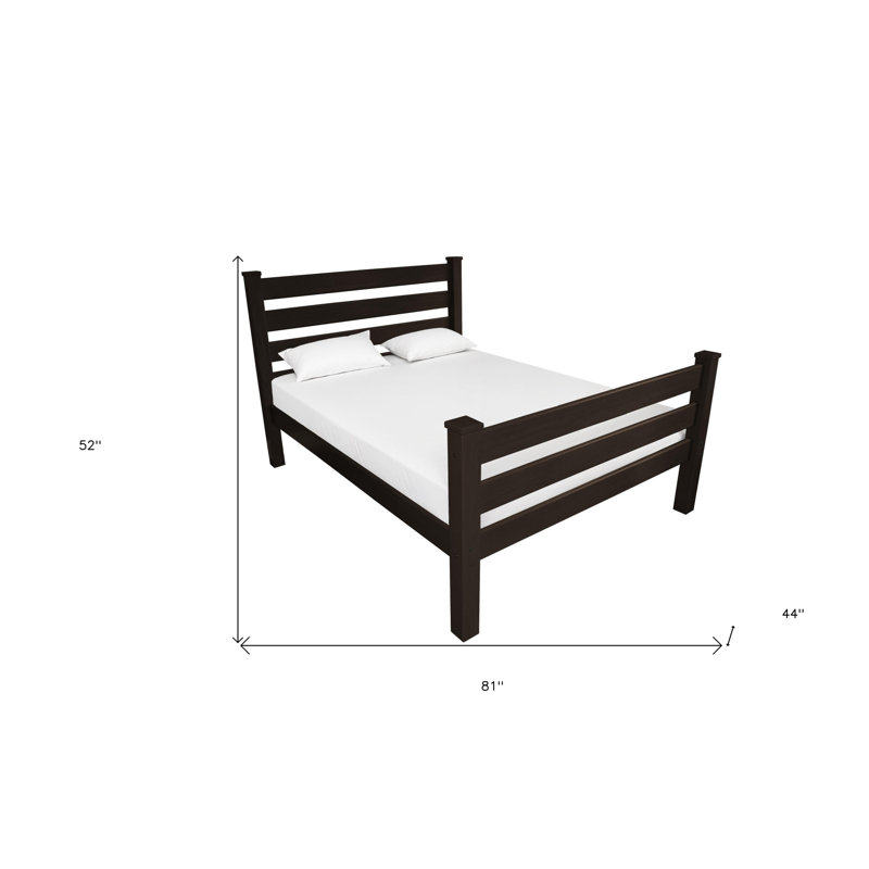 Brown Solid Wood Twin Bed Frame