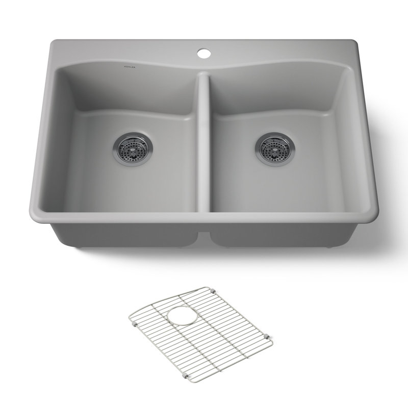 Kennon 33" L x 22" W Double Basin Undermount Kitchen Sink
