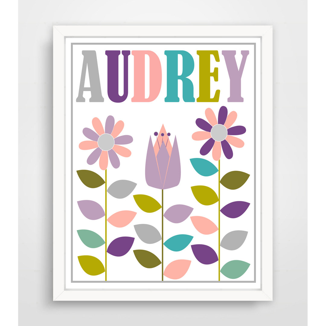 Modern Flower Garden Personalized Paper Print Finny and Zook 