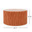 Table basse ronde en terre cuite MGO, table d'appoint cylindrique texturée ondulée, pré-assemblée non KD, capacité de poids de 66 lb, table d'appoint multi-usage intérieure et extérieure pour le jardin patio du salon