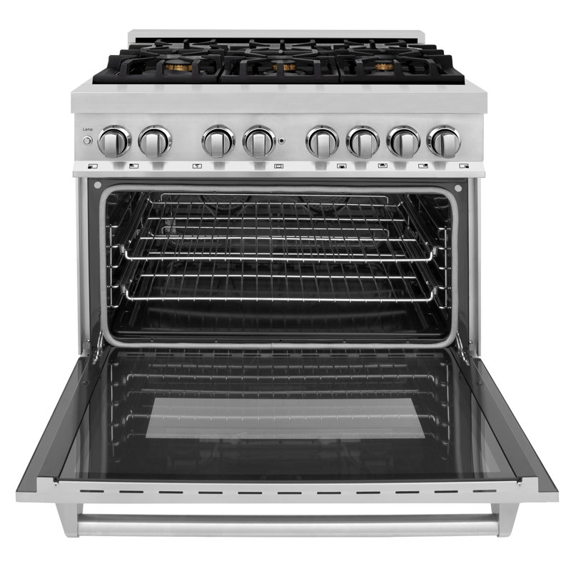 ZLINE 36" Legacy Dual Fuel Range, Brass Burners Stainless Steel