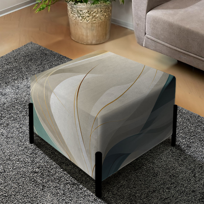 Subdued Elegance I - Abstract Square Ottoman