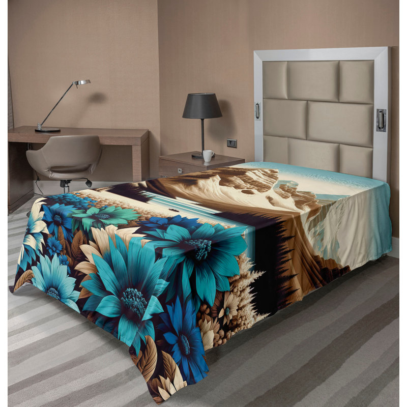 Polyester Floral Flat Sheet, Twin Flat Sheet