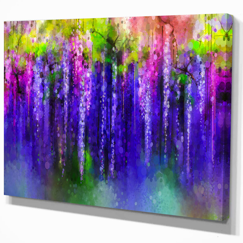 « spring purple floral wisteria tree », reproduction d’impression sur toile tendue, H 20 po x l 20 po x P 1 po