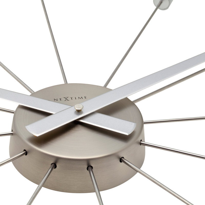 Silver Plug Inn Metallic Spoke Wall Clock