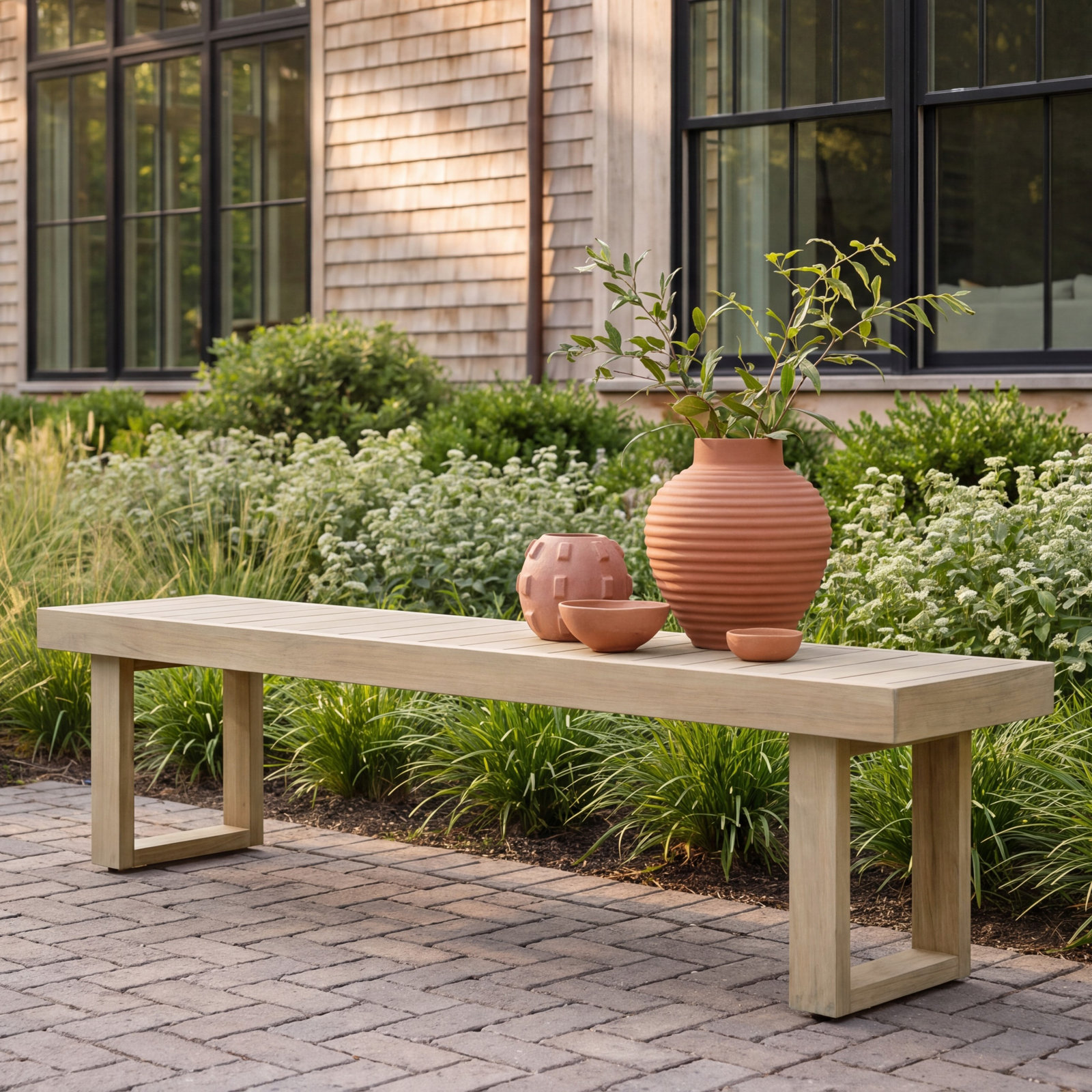 Mirella 63" Acacia Patio Bench