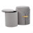 Contemporary Nesting Ottoman Set Velvet With Gold Metal Accent Pieces-1959632887