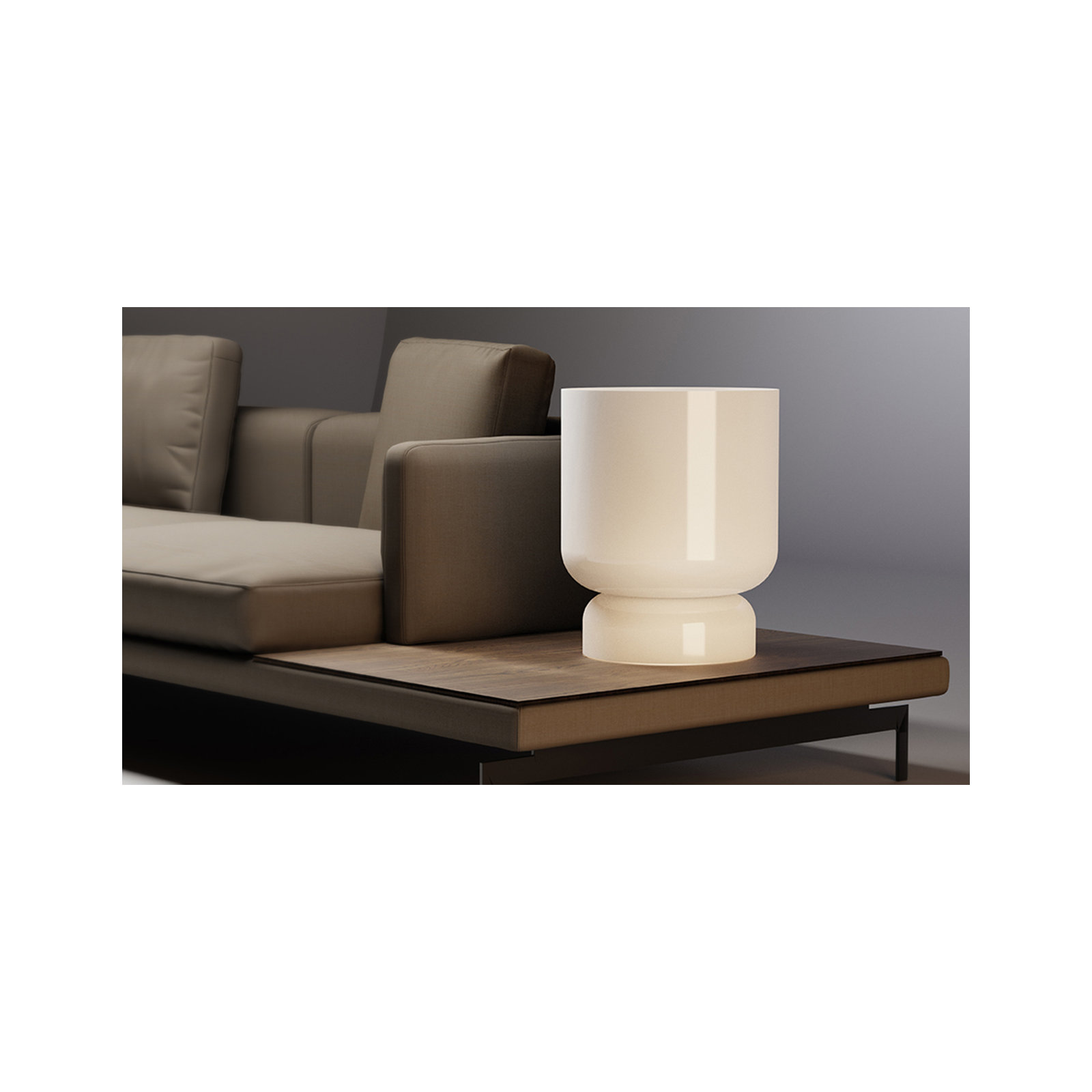 Totem Table Lamp Opal Glass Shades, 18.5" H x 12" W x 12" D