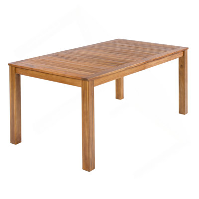 Patio Wooden Dining Table, Outdoor 67"L Rectangular Table For Poolside, Backyard, Garden, Natural