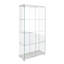 Vitrine moderne en verre trempé avec lumières DEL RVB - Vitrine à 4 tablettes avec roulettes pour le décor du salon
