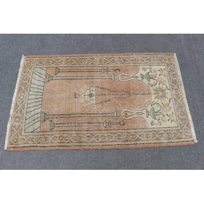 Petit tapis turc rétro orange pour décoration intérieure et décoration murale bohémienne