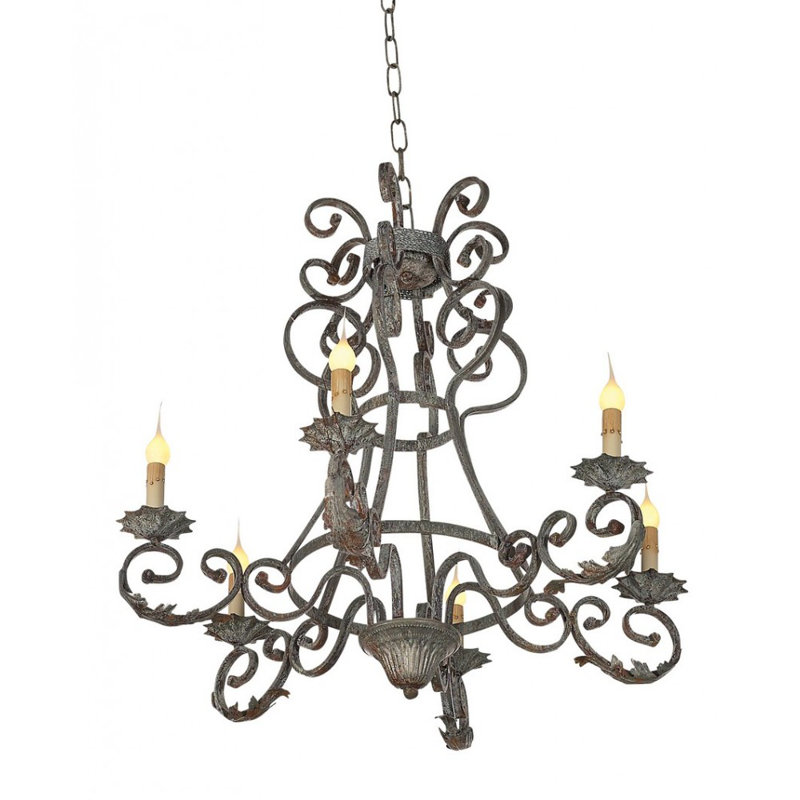 Arizona 6 - Light Empire Chandelier, Deep Ocean, 28" H x 28" W x 28" D