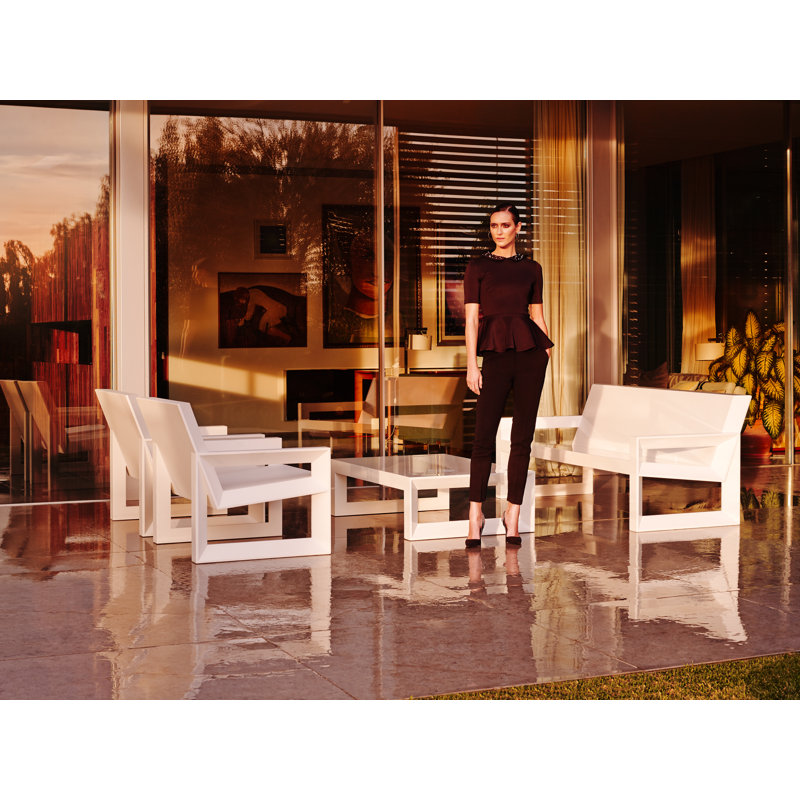 Frame Plastic Coffee Table, Ecru, 31.5" W x 47.25" L x 14.25" H