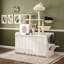 Arbre à chat avec armoire de rangement, poteaux à griffer en sisal, hamacs doubles, jouets suspendus et perchoir supérieur-133353257