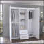 Armoire Bariloche, rangement multi-sections avec tringles de suspension, tablettes et 2 tiroirs-865715033