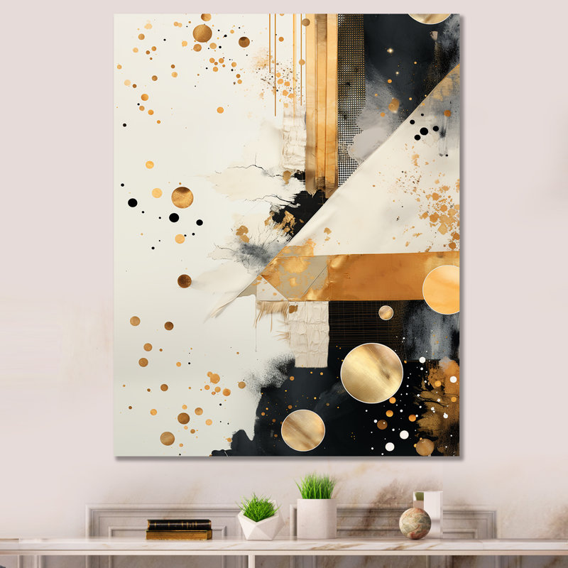 «Grey Sunset Collage I», art mural abstrait, Toile tendue, H 44 po x l 34 po x P 1,5 po