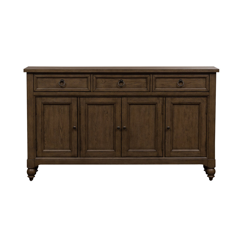 Americana Farmhouse Dusty Taupe Hall Buffet with Adjustable Shelf
