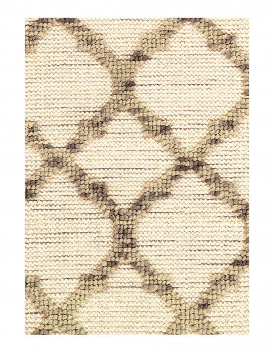 Demontrae Hand Knotted Area Rug in Beige
