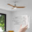 Ventilateur de plafond moderne 52 pouces à 3 pales en bois massif avec lumière et télécommande, moteur à courant continu silencieux à 10 vitesses, ventilateur de chambre à coucher, ventilateur de salon, minuterie-1387383443-1609829251