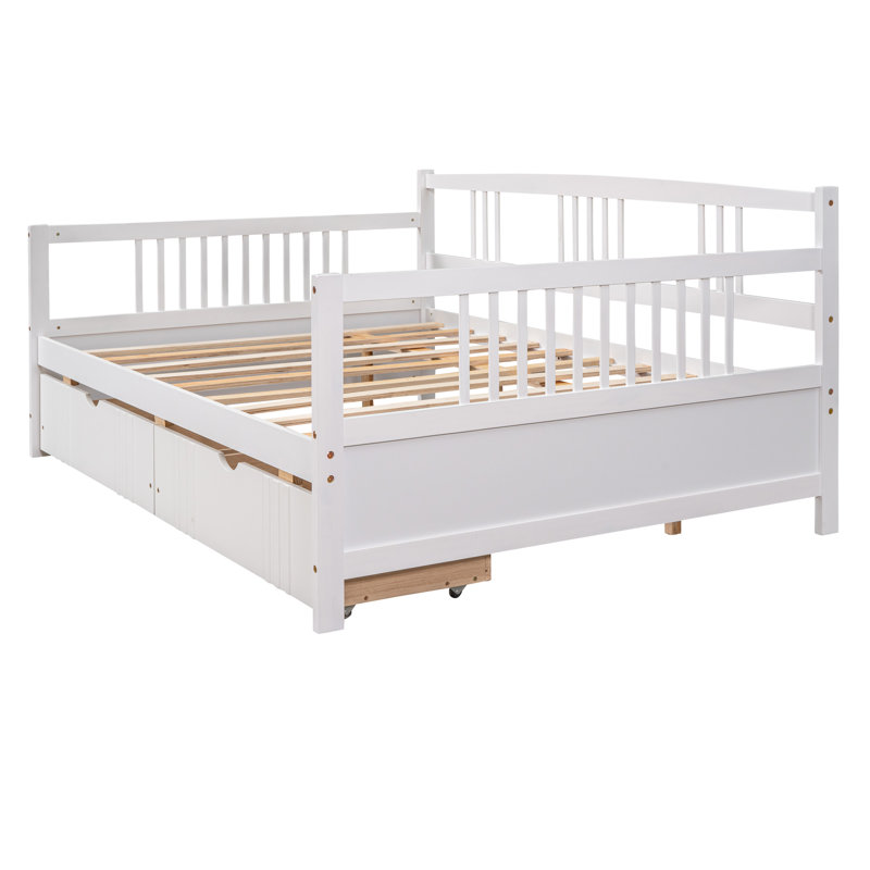 Daybed with 2 Drawer, White, Full/Double