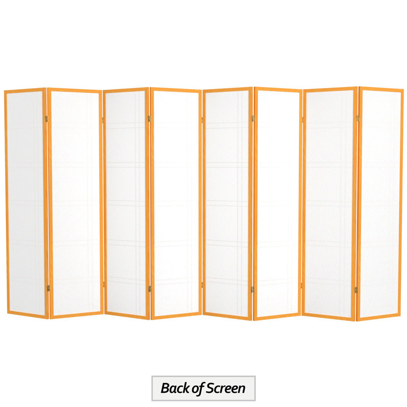 70.5" Tall Double Cross Shoji Panel Room Divider, Honey, 6 ft, 8