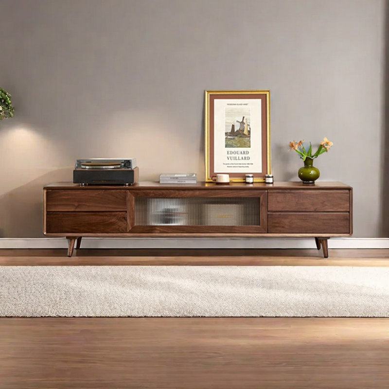 Elegant Black Walnut TV Stand, 62.99"