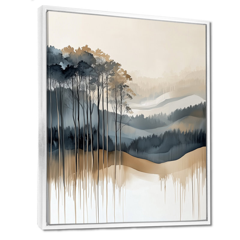 Muskell III - Décoration murale encadrée sur toile Woodland, H 44 po x l 34 po, Cadre flottant blanc