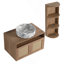 Meuble-lavabo de salle de bain avec lavabo d'art en céramique et support de rangement, 2 portes à fermeture douce, conception à fixation flottante, contreplaqué-1411401080