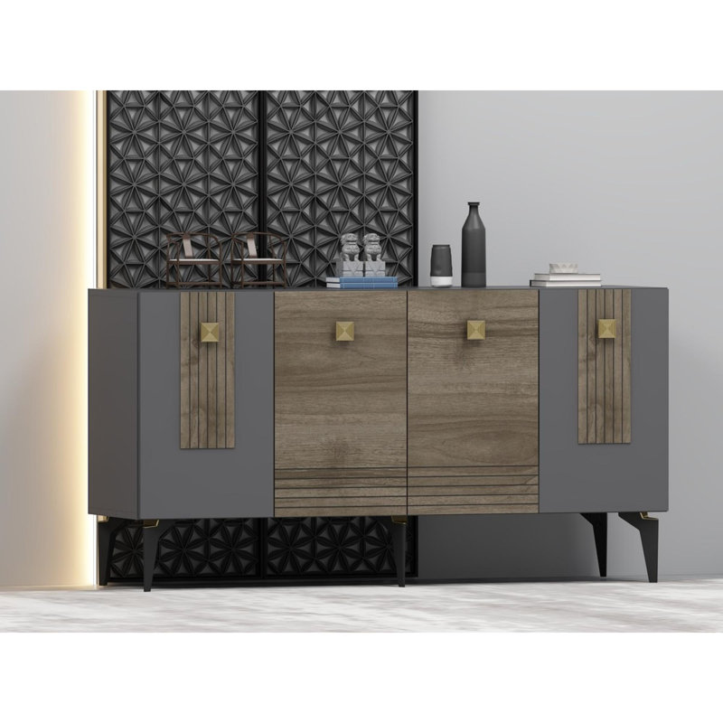 Console, Anthracite / noyer