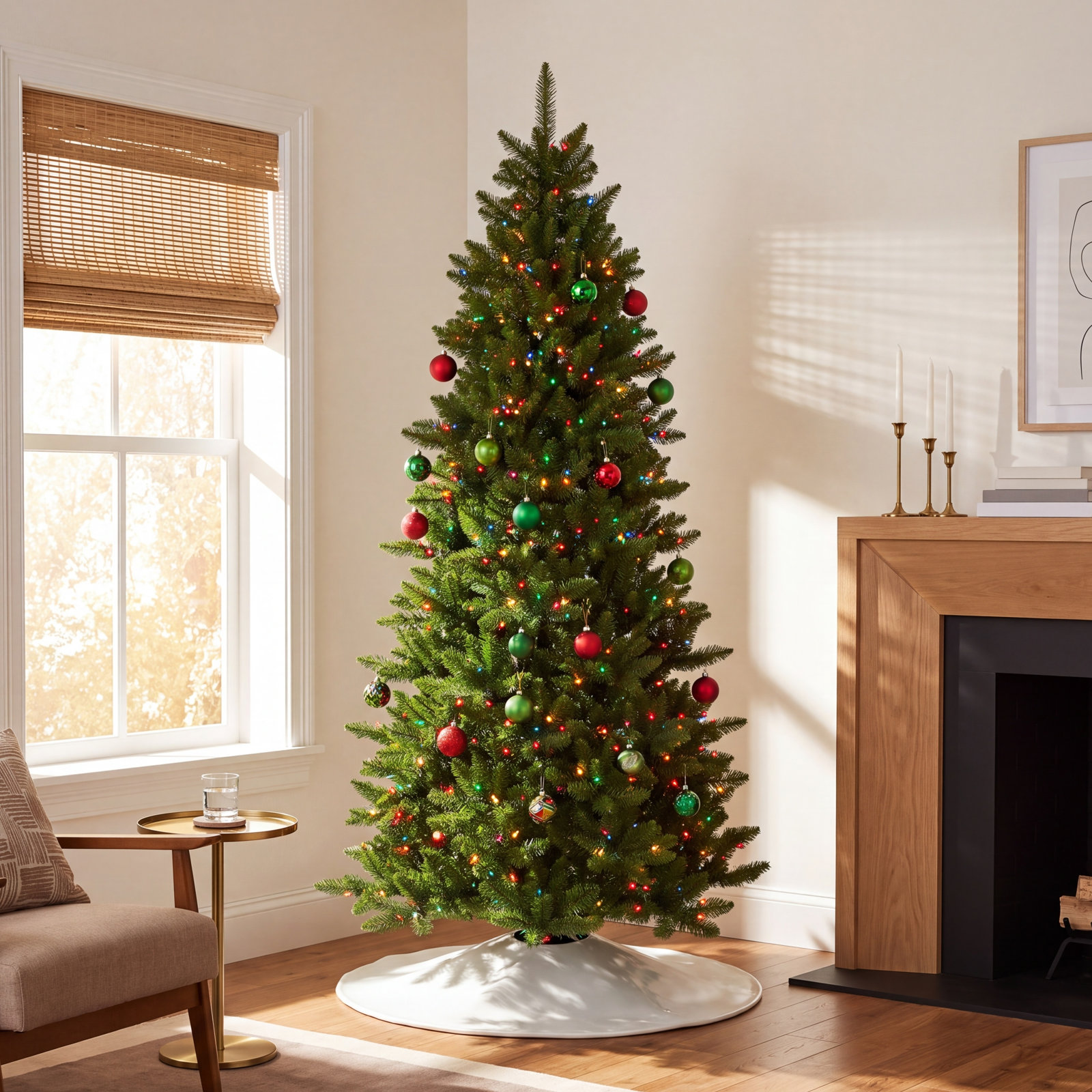 Peabody Pre-Lit Fir Christmas Tree, 8.5' H, Clear Lights, Pre-Lit