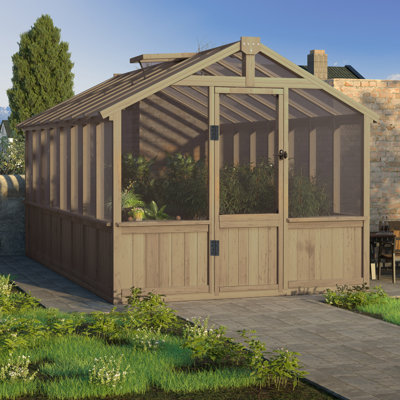 Très grande serre en polycarbonate en bois