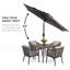 Parasol de marché de 7,5 pi avec bouton-poussoir, relevage à manivelle et évent pour terrasse de jardin-129514889