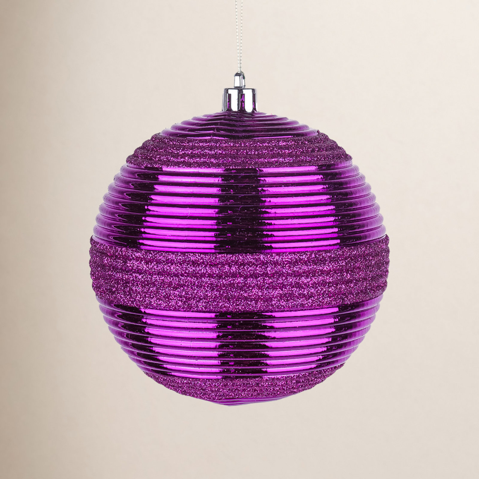 The Holiday Aisle® Shatterproof Swirling Ball Ornaments, Purple