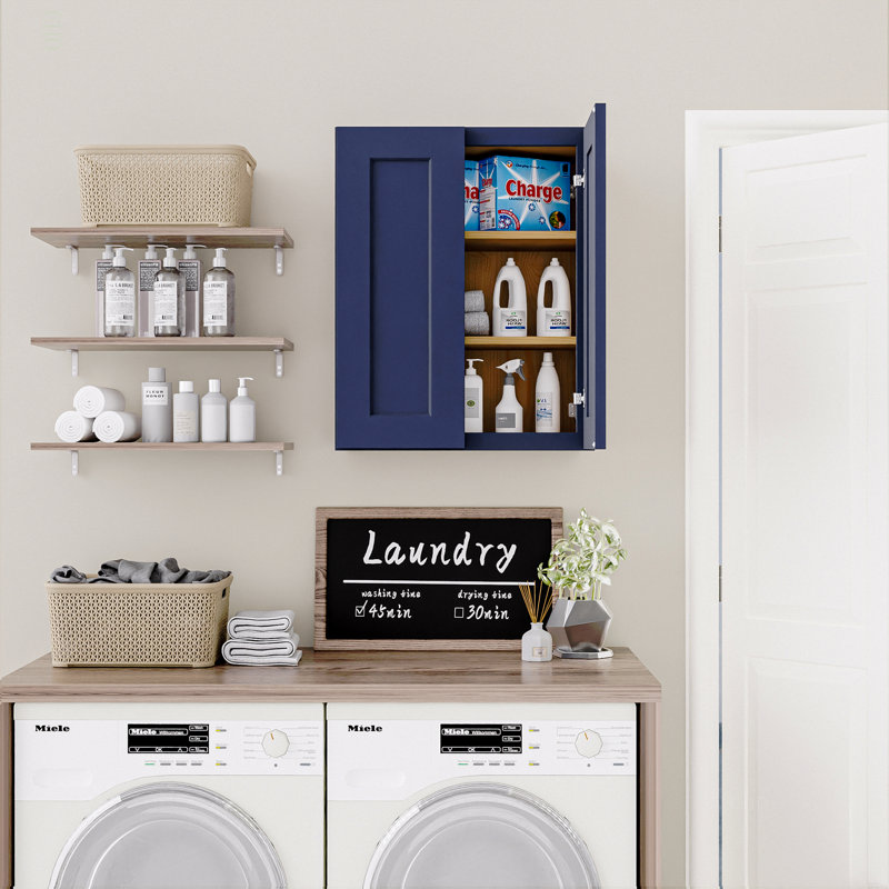 Armoire murale Shaker, Blue, 30" H x 24" W x 12" D