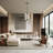 10 - Light Dimmable Modern Chandelier with Textured Glass Globe Shades