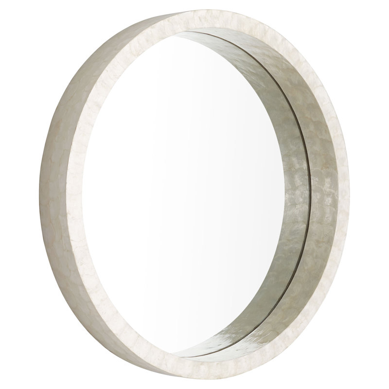 Triton Round Mirror, White, 32" x 32"