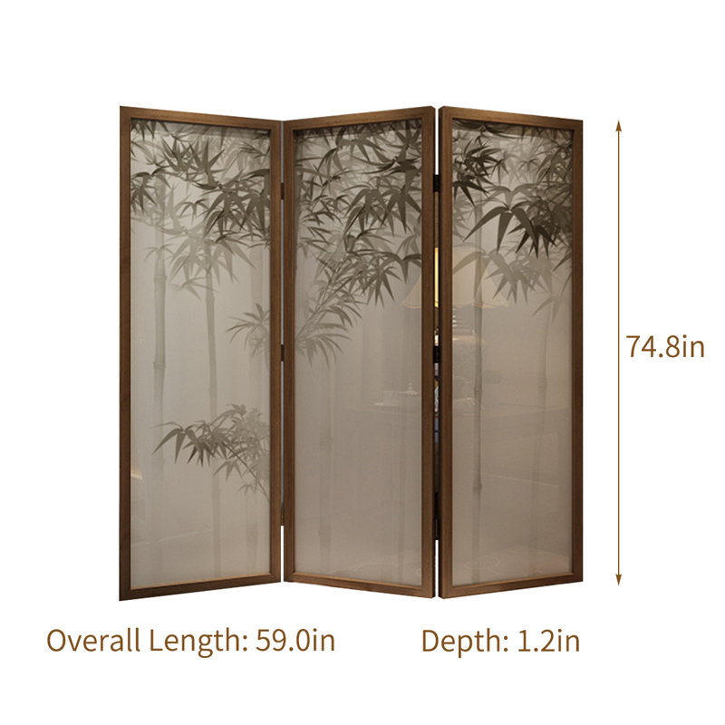 Rustic Chic Folding Pine Wood Room Divider - Thumbnail 3