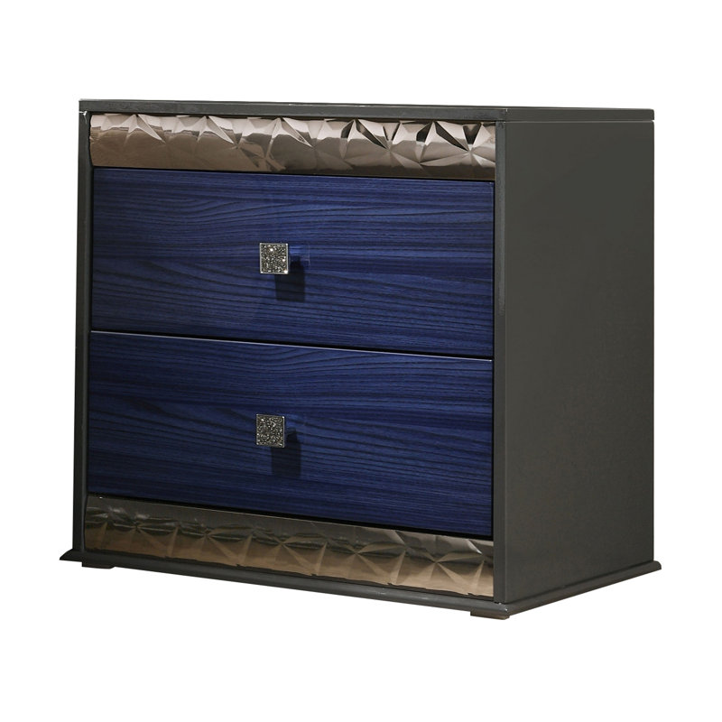 Nightstand, Ash Gray/Indigo Blue