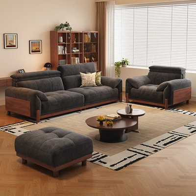 Gray Chenille 3 - Piece Living Room Set
