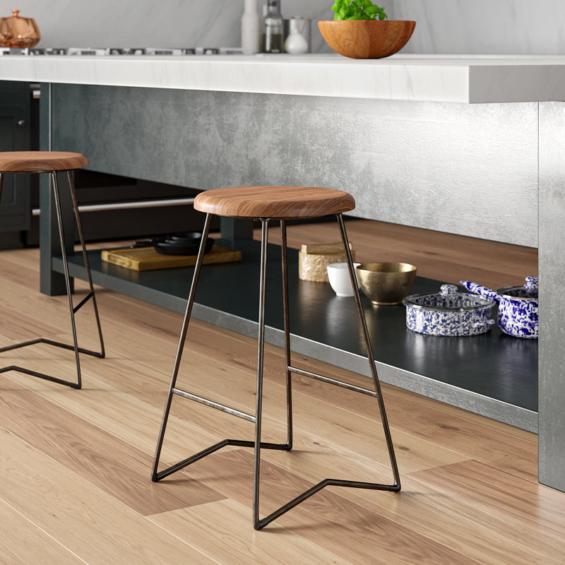 Robertsdale Counter Stool with Metal Frame, Beige